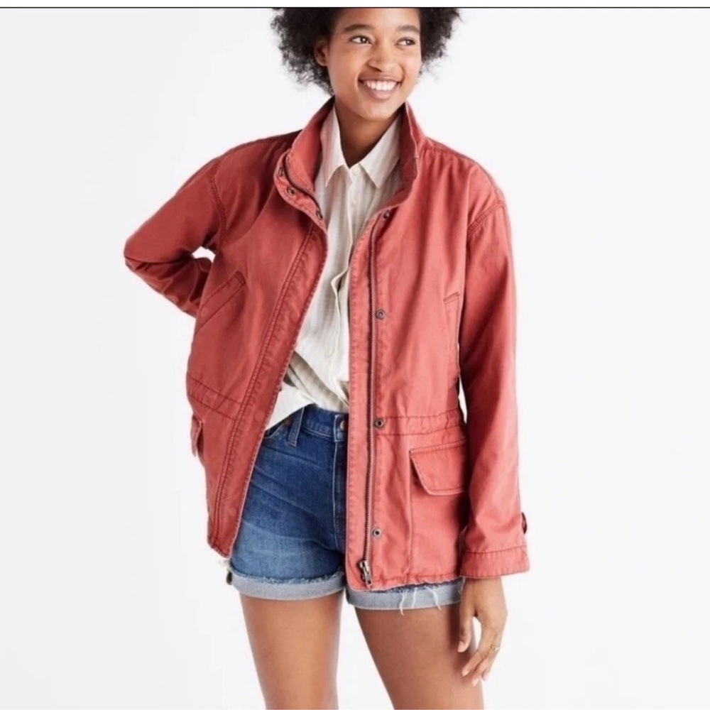 Madewell Prospect Jacket Sz S Spiced Rose 100% Cotton Canvas Utility